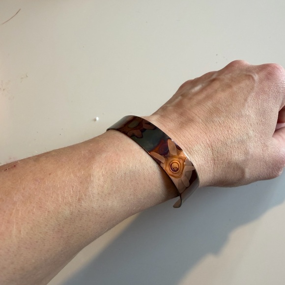 Copper and Green Sunburst Cuff Bracelet - Picture 3 of 3
